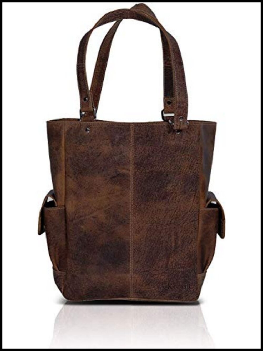 Full-Grain Buffalo Leather Tote Bag Satchel Travel Messenger Handbag